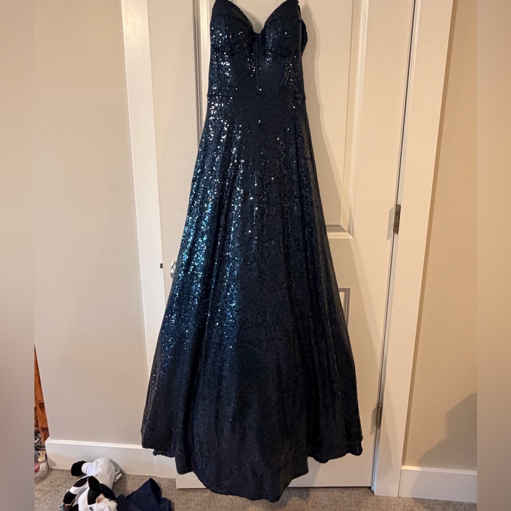 B Darlin Midnight Blue/Bluegreen Dress